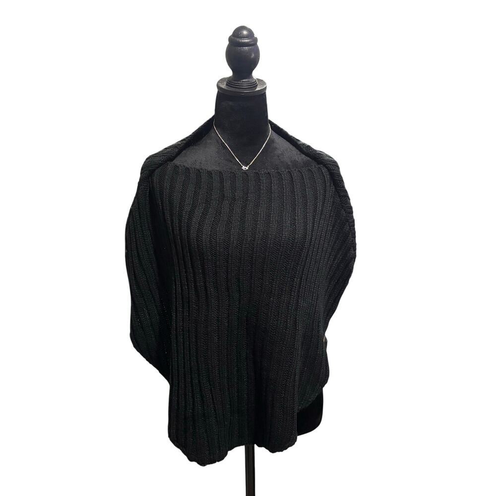 Echo Design Black Boatneck Sweater Shawl – NWT, One Size‎